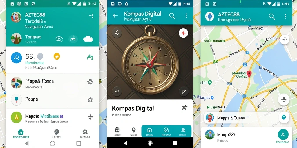 Antarmuka AZTEC88 menampilkan kompas digital yang akurat dan penggunaannya yang mudah.