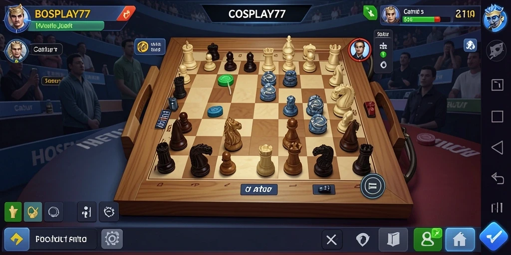 Tampilan catur BOSPLAY77 dengan papan dan bidak yang jelas.