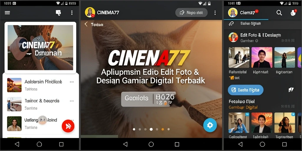 Antarmuka CINEMA77 yang user-friendly untuk pengeditan gambar.
