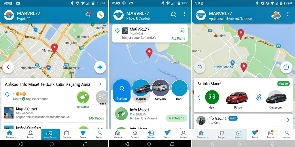 Antarmuka aplikasi MARVRL77 menampilkan peta info macet terkini.