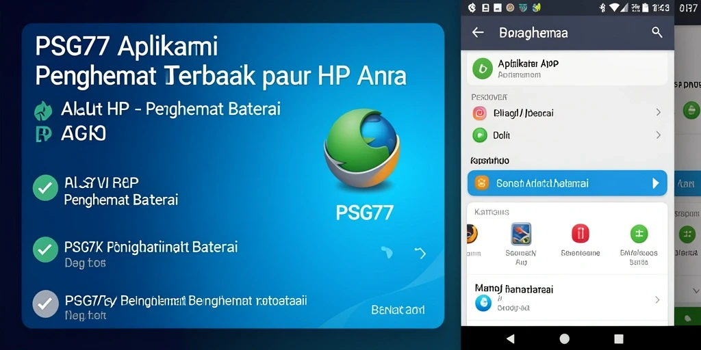 Tampilan antarmuka aplikasi Penghemat Baterai PSG77 yang ramah pengguna.