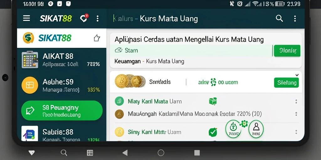 Antarmuka aplikasi SIKAT88 yang sederhana dan informatif.
