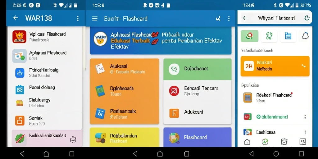 Tampilan antarmuka aplikasi Flashcard yang menarik.