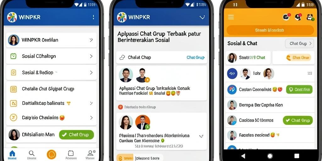 Tampilan antarmuka utama WINPKR yang menarik untuk Chat Grup.