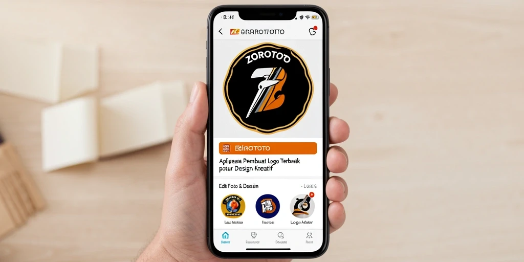 Antarmuka ZOROTOTO yang intuitif untuk desain logo yang kreatif.